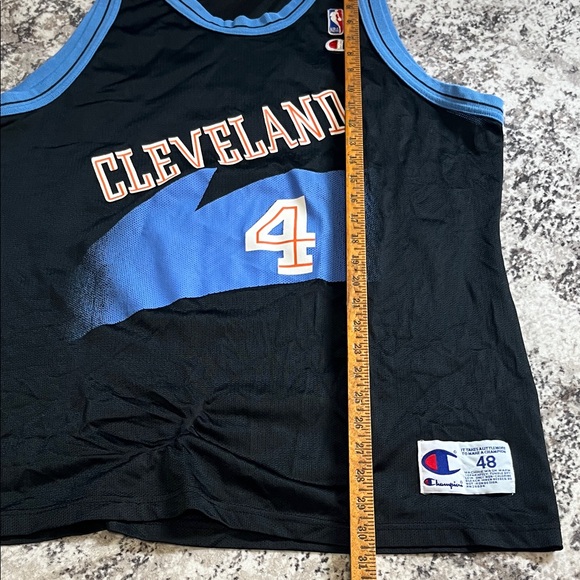 Vintage Cleveland Cavaliers Jersey Men 44 Black NBA Shawn Kemp Champion Cavs 90s - Picture 13 of 13